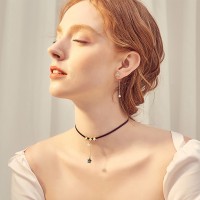 颈链女仿水晶锁骨链简约项圈颈带首饰品星星个性项链时尚