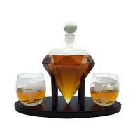 钻石造型玻璃酒瓶创意玻璃钻石醒酒器高档玻璃钻石白酒瓶威士忌酒