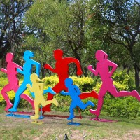 公园景区定制景观标志牌 健身步道造景标志跑步标志造型钣金
